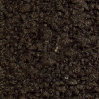 Brown bouclé fabric texture with dense looped pile, subtle tonal variations, and scattered light fibers; identified as “boucle 4096 36”.